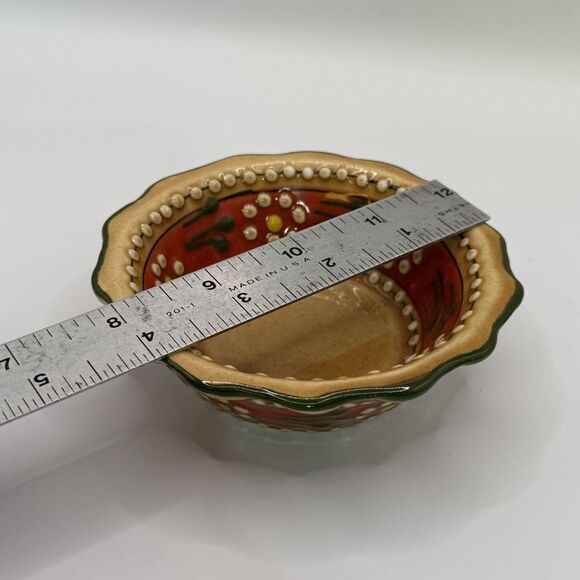 MEXICO Q Art Pottery Ceramica Salt & Pepper Shaker & Bowl Hand Painted - Picture 8 of 9